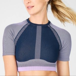 Fabletics Purple Jessie Seamless Crop Top, XL